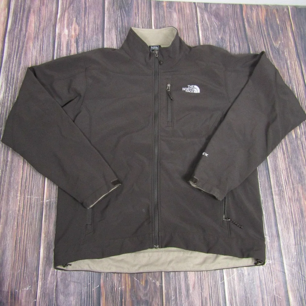 The North Face Apex Jacket Mens Large‎ Black Softshell Fleece Lined Outdoors